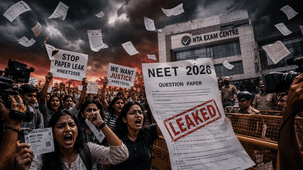 NEET 2026 Paper Leak NTA | Students Protest Outside NTA Exam Centre
